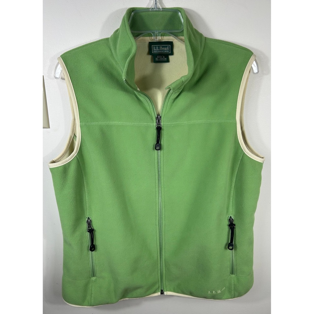 VTG 90s L.L. Bean Fleece Vest Womens M Green Polartec Gorpcore Granola Girl Y2K